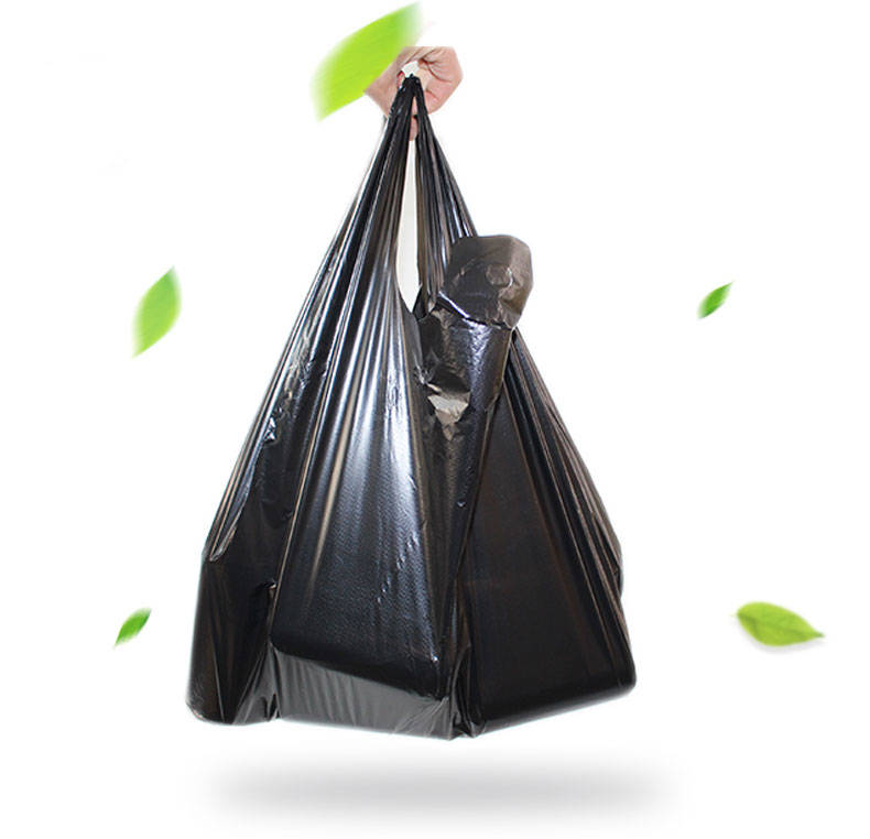 【50只】黑手提垃圾袋加厚不易破批发经济型背心塑料袋