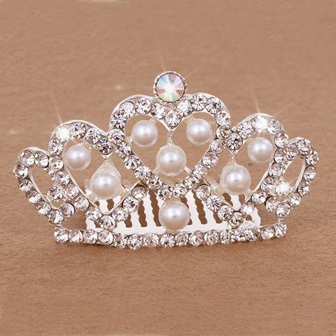 Korean version of children's crown tiara princess headdress girls crystal hairpin girl headband hairpin female treasure performance jewelry