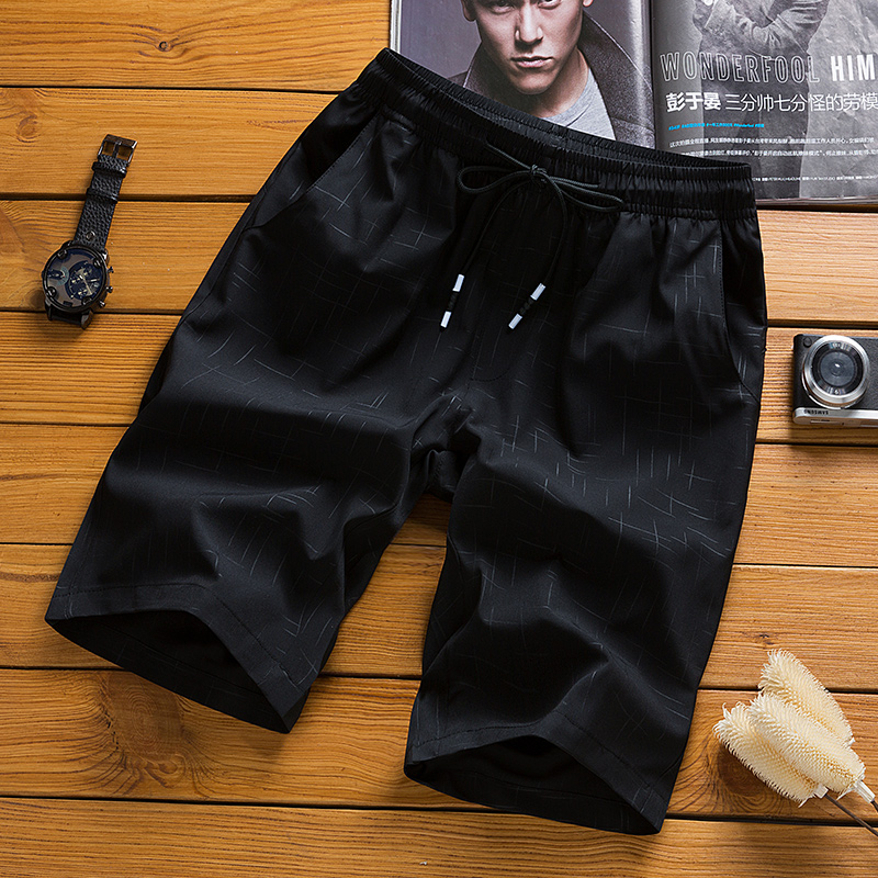 Men's Capris summer quick dry casual sports shorts men's Korean version 5-point thin breeches summer loose beach pants