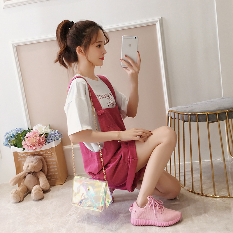 Belt shorts female students Korean loose casual versatile summer wear new thin solid color wide leg one-piece pants