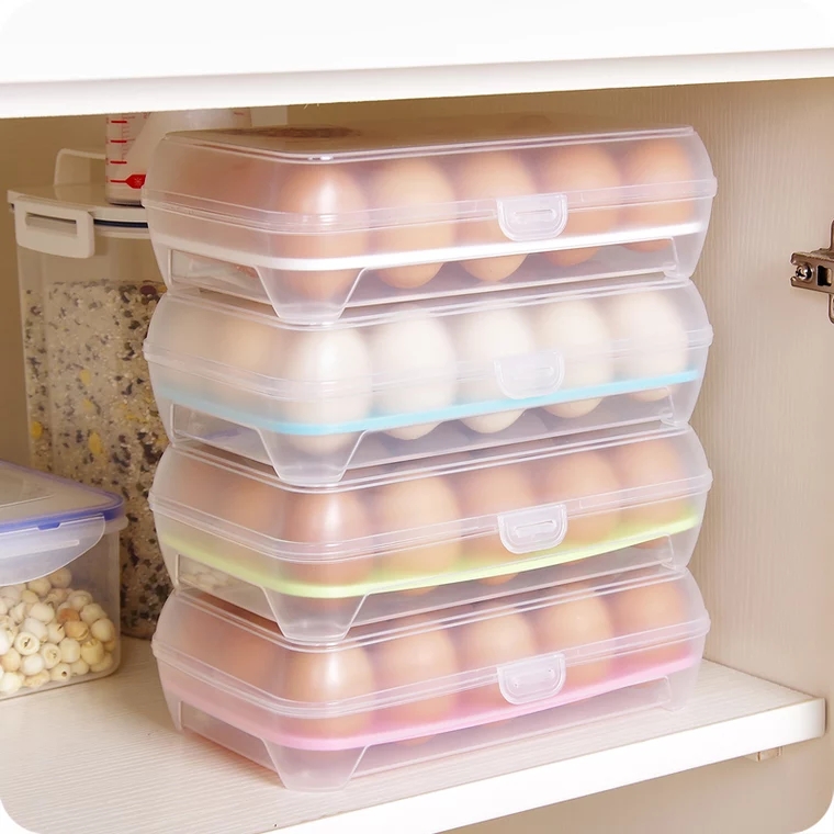 Refrigerator egg box food preservation box egg holder egg lattice kitchen transparent plastic box egg storage box